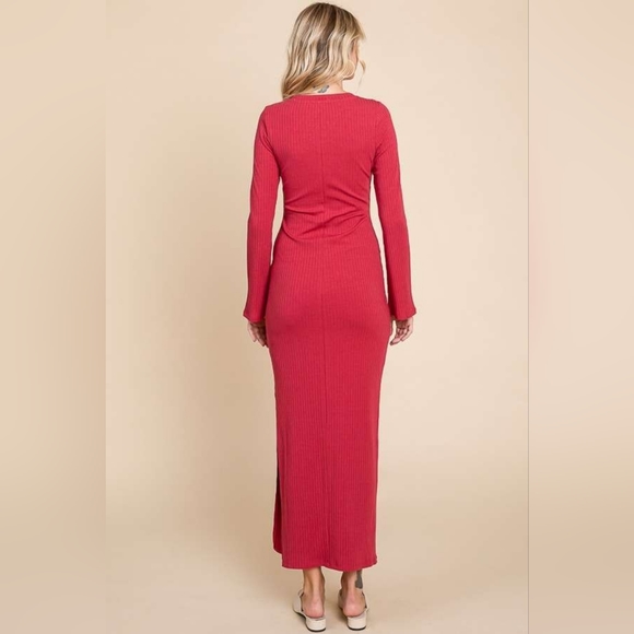 Culture Code Full Size Round Neck Bodycon Bell Maxi Dress - Picture 6 of 8